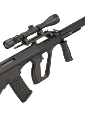 Snow Wolf Steyr Aug + tlumič + dvojnožka (SW-020-BM) – černý – Snow Wolf