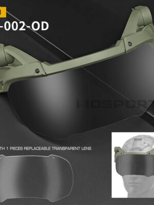Wosport Brýle ochranné výklopné na helmu – zelené – Wosport