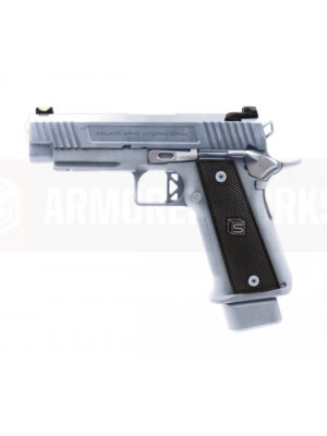 AW Custom EMG / Salient Arms International DS 2011 Hi-Capa 4.3, celokov, blowback – stříbrná – AW Custom