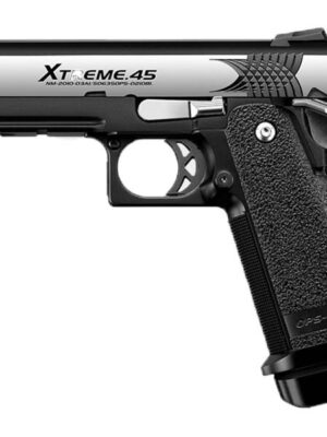 Tokyo Marui TM GBB plynová pistole Hi-Capa 4.3 Xtreme .45 Full-auto – Stříbrná/černá – Tokyo Marui