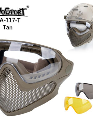 Wosport Pilot ochranná maska – písková – Wosport