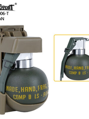 Wosport Wosport Dummy granát M67 (imitace) + molle držák – pískový – Wosport